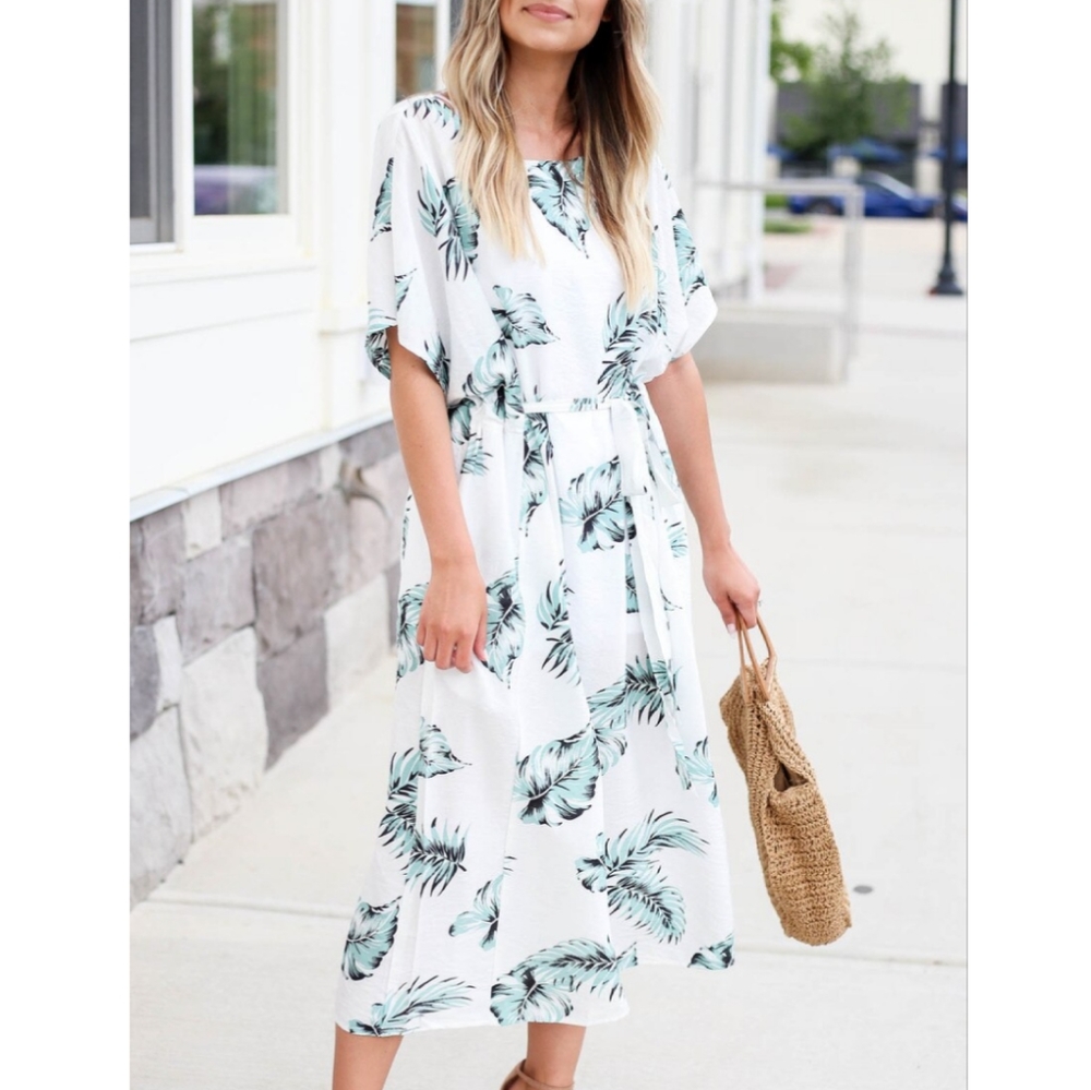 Boutique Floral Linen Maxi Dress